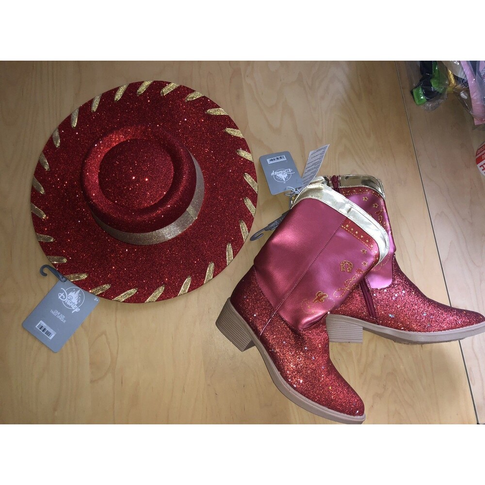 Disney Store Toy Story Jessie Costume Hat + Boots Size 2/3 for Kids NEW with Tag